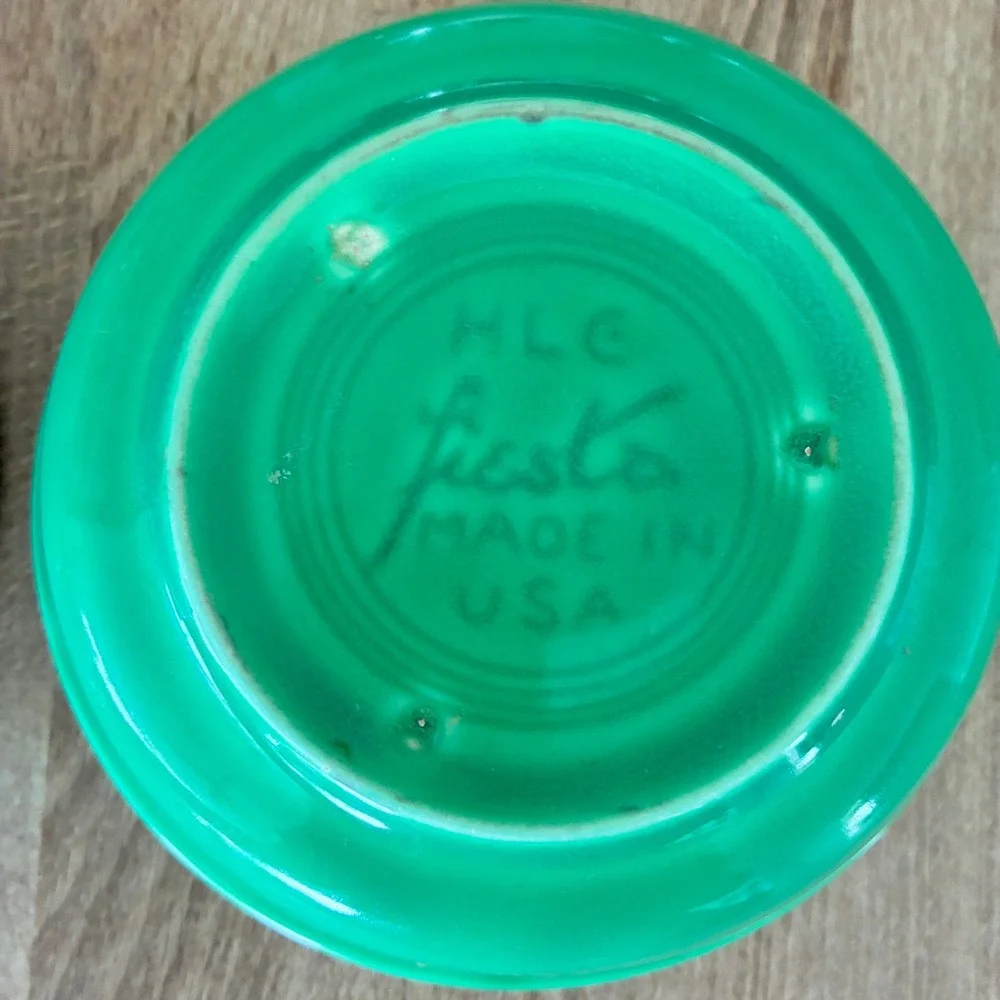 Vtg Fiesta Fruit Bowls Turquoise Blue Shamrock Green Set of 2 Home Laughlin USA